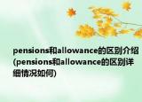 pensions和allowance的區(qū)別介紹(pensions和allowance的區(qū)別詳細(xì)情況如何)