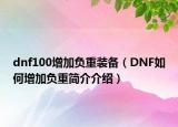 dnf100增加負(fù)重裝備（DNF如何增加負(fù)重簡介介紹）