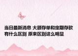 當日最新消息 大額存單和定期存款有什么區(qū)別 原來區(qū)別這么明顯