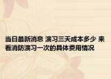 當日最新消息 演習(xí)三天成本多少 來看消防演習(xí)一次的具體費用情況