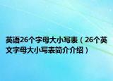 英語26個字母大小寫表（26個英文字母大小寫表簡介介紹）