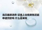 當日最新消息 征信上出現(xiàn)呆賬還能申請貸款嗎 什么是呆賬
