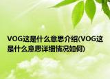 VOG這是什么意思介紹(VOG這是什么意思詳細(xì)情況如何)