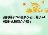請(qǐng)問鞋子240是多少碼（鞋子240是什么碼簡(jiǎn)介介紹）