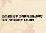 當(dāng)日最新消息 玉有棉好還是沒(méi)棉好 有棉只能說(shuō)明你的玉是真的