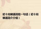 初十問候語簡短一句話（初十問候語簡介介紹）