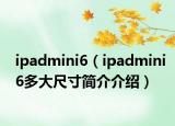 ipadmini6（ipadmini6多大尺寸簡(jiǎn)介介紹）