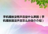 手機播放沒有聲音是什么原因（手機播放器沒聲音怎么辦簡介介紹）