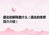 盛名的解釋是什么（盛名的意思簡介介紹）