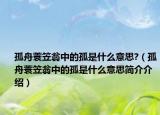 孤舟蓑笠翁中的孤是什么意思?（孤舟蓑笠翁中的孤是什么意思簡介介紹）
