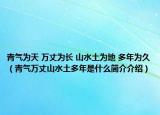 青氣為天 萬丈為長 山水土為地 多年為久（青氣萬丈山水土多年是什么簡介介紹）