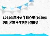 1958年屬什么生肖介紹(1958年屬什么生肖詳細(xì)情況如何)