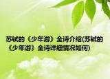 蘇軾的《少年游》全詩介紹(蘇軾的《少年游》全詩詳細(xì)情況如何)