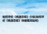 如何評價《桃源戀歌》介紹(如何評價《桃源戀歌》詳細(xì)情況如何)