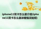 iphone11雙卡怎么裝介紹(iphone11雙卡怎么裝詳細(xì)情況如何)