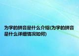 為字的拼音是什么介紹(為字的拼音是什么詳細(xì)情況如何)