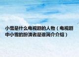 小雪是什么電視劇的人物（電視劇中小雪的扮演者是誰簡介介紹）