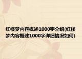 紅樓夢(mèng)內(nèi)容概述1000字介紹(紅樓夢(mèng)內(nèi)容概述1000字詳細(xì)情況如何)