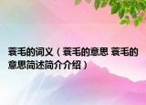 蓑毛的詞義（蓑毛的意思 蓑毛的意思簡述簡介介紹）