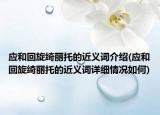 應(yīng)和回旋綺麗托的近義詞介紹(應(yīng)和回旋綺麗托的近義詞詳細(xì)情況如何)