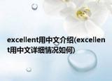excellent用中文介紹(excellent用中文詳細(xì)情況如何)