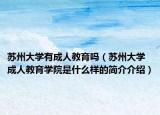 蘇州大學(xué)有成人教育嗎（蘇州大學(xué)成人教育學(xué)院是什么樣的簡介介紹）