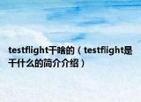 testflight干啥的（testflight是干什么的簡(jiǎn)介介紹）
