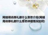 網(wǎng)絡(luò)用語厚禮謝什么意思介紹(網(wǎng)絡(luò)用語厚禮謝什么意思詳細情況如何)