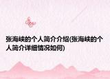 張海峽的個人簡介介紹(張海峽的個人簡介詳細(xì)情況如何)