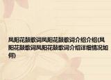 鳳陽花鼓歌詞鳳陽花鼓歌詞介紹介紹(鳳陽花鼓歌詞鳳陽花鼓歌詞介紹詳細(xì)情況如何)