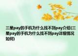 三星pay的手機(jī)為什么找不到pay介紹(三星pay的手機(jī)為什么找不到pay詳細(xì)情況如何)
