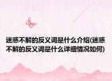 迷惑不解的反義詞是什么介紹(迷惑不解的反義詞是什么詳細(xì)情況如何)