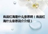 肖戰(zhàn)紅海是什么意思?。ㄐ?zhàn)紅海什么意思簡介介紹）