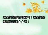 巴西的首都是哪里?。ò臀鞯氖锥际悄睦锖喗榻榻B）