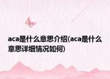 aca是什么意思介紹(aca是什么意思詳細情況如何)