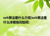 soh算法是什么介紹(soh算法是什么詳細(xì)情況如何)