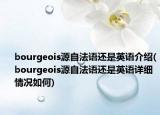 bourgeois源自法語還是英語介紹(bourgeois源自法語還是英語詳細情況如何)