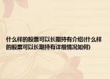 什么樣的股票可以長(zhǎng)期持有介紹(什么樣的股票可以長(zhǎng)期持有詳細(xì)情況如何)