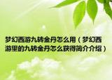 夢幻西游九轉(zhuǎn)金丹怎么用（夢幻西游里的九轉(zhuǎn)金丹怎么獲得簡介介紹）