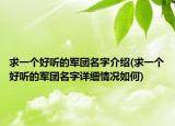 求一個(gè)好聽的軍團(tuán)名字介紹(求一個(gè)好聽的軍團(tuán)名字詳細(xì)情況如何)