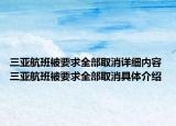 三亞航班被要求全部取消詳細內(nèi)容 三亞航班被要求全部取消具體介紹