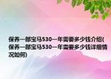 保養(yǎng)一部寶馬530一年需要多少錢介紹(保養(yǎng)一部寶馬530一年需要多少錢詳細(xì)情況如何)