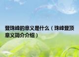 登珠峰的意義是什么（珠峰登頂意義簡(jiǎn)介介紹）