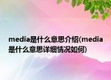 media是什么意思介紹(media是什么意思詳細(xì)情況如何)