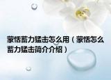 蒙恬蓄力猛擊怎么用（蒙恬怎么蓄力猛擊簡介介紹）
