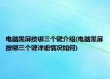 電腦黑屏按哪三個(gè)鍵介紹(電腦黑屏按哪三個(gè)鍵詳細(xì)情況如何)