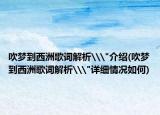 吹夢到西洲歌詞解析\