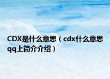 CDX是什么意思（cdx什么意思qq上簡介介紹）
