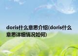 doris什么意思介紹(doris什么意思詳細(xì)情況如何)