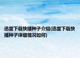 迅雷下載快播種子介紹(迅雷下載快播種子詳細(xì)情況如何)
